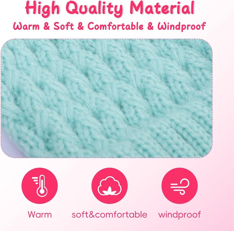 Peninpha Winter Hat for Kids Children, Girls Beanie with Pom Pom, Girls Accessories Knit Beanies Cap Age 7-12 - Image 5